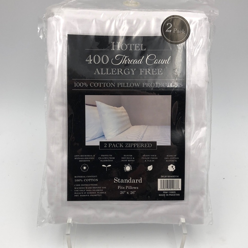 Hotel 400 TC Cotton Standard Pillow Protector 2 Pack